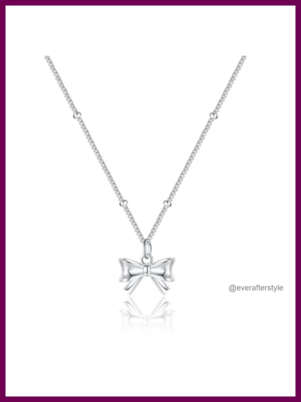 Solid 925 Sterling Silver Bow Choker Necklace Bowknot Pendant for Teens